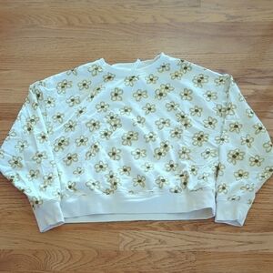 Rylee + Cru Cream and Yellow Floral Long Sleeve Sweatshirt